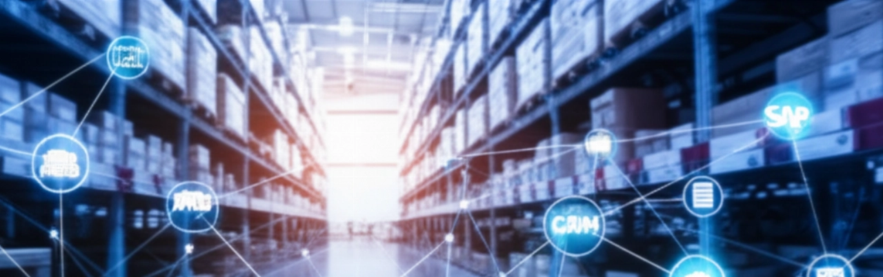 Rappresentazione digitale astratta di flussi di dati senza soluzione di continuità che collegano sistemi aziendali per l'integrazione e-commerce SAP B2B.