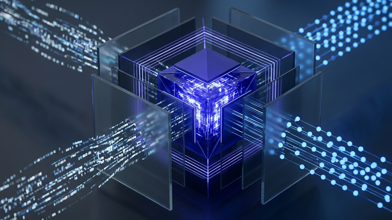 Technical 3D visualization of B2B custom payment gateway architecture, depicting glowing indigo tokenization cores and secure API orchestration layers within a slate-grey enterprise ecommerce payment security infrastructure.